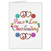 PEACE LOVE CHEERLEADING GREETING CARD