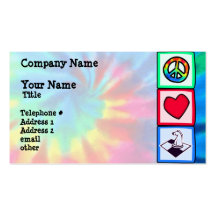 Peace, Love, Chess Business Card Templates