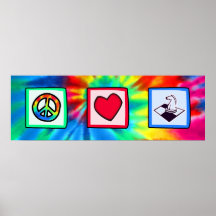 Peace, Love, Chess Poster