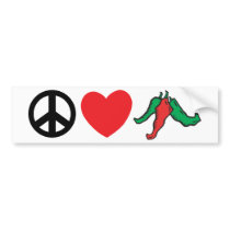 Peace Love Chile Peppers bumper stickers