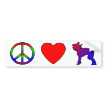 Peace Love Chinese Cresteds Bumper Sticker bumper stickers