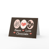Peace Love Chocolate Blank Greeting Card
