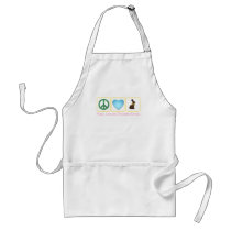 Peace Love Chocolate Bunnies Aprons
