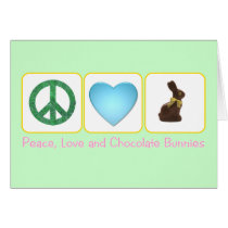 Peace Love Chocolate Bunnies cards