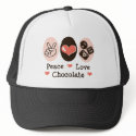 Peace Love Chocolate Hat by FunnyTeesGifts Peace Love Chocolate Hat