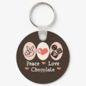Peace Love Chocolate Key Chain keychain