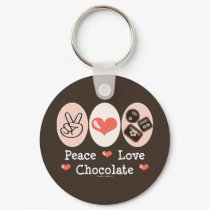 Peace Love Chocolate Key Chain keychains