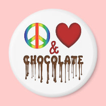 Peace Love & Chocolate Magnet