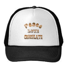 PEACE LOVE CHOCOLATE MESH HAT