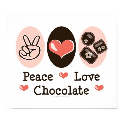 Peace Love Chocolate Poster by FunnyTeesGifts