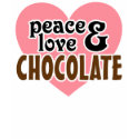 Peace Love & Chocolate t-shirts