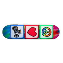 Peace, Love, Choppers Custom Skateboard