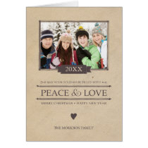 Peace & Love Christmas Photo Folded Card