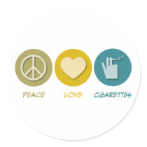 Peace Love Cigarettes stickers by 1000suns Peace Love Cigarettes stickers