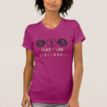 Peace Love Cincinnati 513 Area Code T-Shirt t-shirts