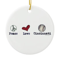Peace Love Cincinnati Christmas Ornament ornaments