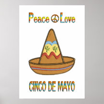 Peace Love Cinco de Mayo Posters