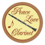 PEACE LOVE CLARINET stickers