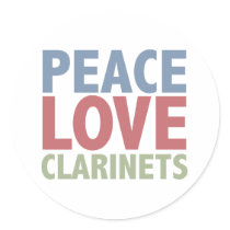 Peace Love Clarinets Sticker
