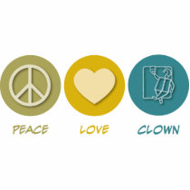 Peace Love Clown photo sculptures by 1000suns Peace Love Clown photo sculptures