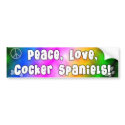 Peace Love Cocker Spaniels Bumper Sticker bumper stickers