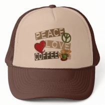 PEACE LOVE COFFEE 2 HATS