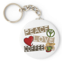 PEACE LOVE COFFEE 2 KEY CHAINS