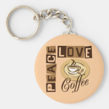 PEACE LOVE COFFEE KEY CHAINS