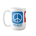 PEACE, LOVE, COFFEE COFFEE MUG