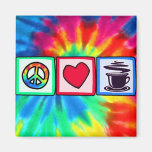 Peace, Love, Coffee Refrigerator Magnet