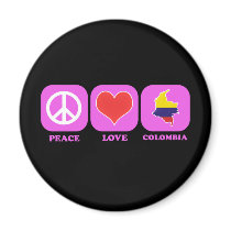 Peace Love Colombia magnets by coolcountry Peace Love Colombia magnets