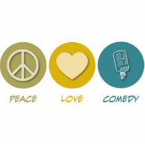 Peace Love Comedy photo sculptures