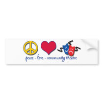 Peace Love Community Theatre Bumper Stickers