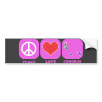Peace Love Comoros bumper stickers by coolcountry Peace Love Comoros bumper stickers