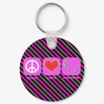Peace Love Comoros keychains