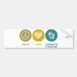 Peace Love Comparative Literature Bumper Sticker