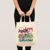Peace Love Compassion Tote bags