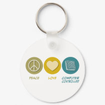Peace Love Computer Controlled keychains