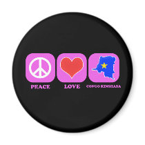 Peace Love Congo Kinshasa magnets