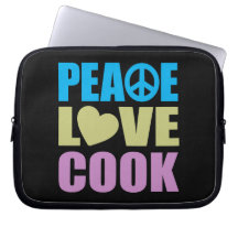 Peace Love Cook Computer Sleeves