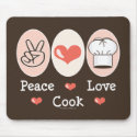 Peace Love Cook Mousepad by GeekTeesGifts Peace Love Cook Mousepad