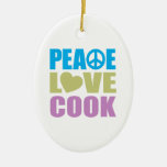Peace Love Cook Ornaments