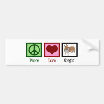 Peace Love Corgis Bumper Stickers