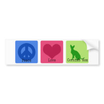 Peace Love Cornish Rex bumper stickers