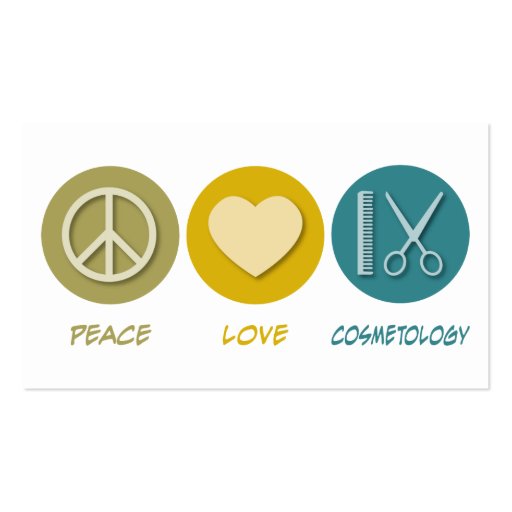 Peace Love Cosmetology Business Card Templates (back side)