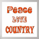 PEACE LOVE COUNTRY POSTER
