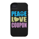 Peace Love Coupon iPhone 4 Cover