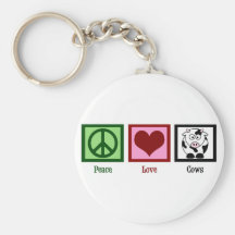 Peace Love Cows Key Chain