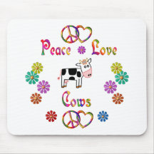 PEACE LOVE COWS MOUSE PAD