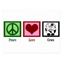 Peace Love Cows Post Card